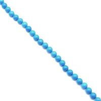 180cts Stabilized Turquoise (Sleeping Beauty Blue), 8mm Round Bead, 38cm Strand