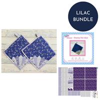 Living In Loveliness Lilac Hedgerow Diane Pot Holder Kit Panel & Instructions