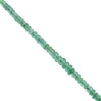 9cts Colombian Emerald Graduated Faceted Rondelles Approx 1.50x1 to 4x2.50mm, 15cm Strand