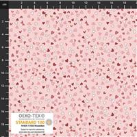 Best Bits Collection Hearts Pink Fabric 0.5m