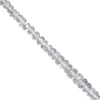 9cts Ice Sapphire Faceted Rondelle Approx 1.5x1 to 4x1.5mm, 12cm Strand