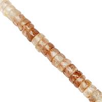 85cts Shaded Imperial Topaz Faceted Wheels Approx 4.5x2 to 7x3.5mm, 19cm Strand