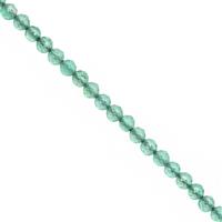 10cts Green Onyx Micro Faceted Rondelle Approx 2mm, 32cm Strand
