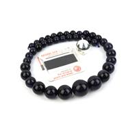 Star Dust; Blue Goldstone Graduated Rounds 10-20mm, Silver Plated Base Metal 20mm Magnetic Clasp & Silk Thread