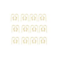 Gold Plated Base Metal Shepherd Ear Hooks, 15mmx7mm (100pcs)