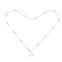 925 Sterling Silver Triple Beaded Necklace, 16 Inch