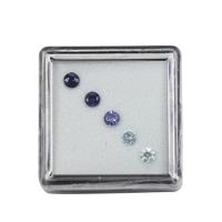 0.54cts Blue Mixed Gemstone Round Approx 3mm Pack of 5