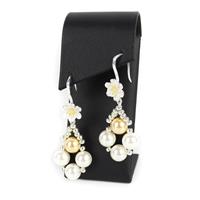925 Sterling Silver Flower Earrings With Gold Plating & Loop, 1 Pair