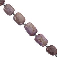 75cts Bursa Purple Jadeite Smooth Tumble Approx 11x8 to 14x11mm, 14cm Strand With Spacers