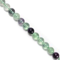 130 cts Fluorite Plain Rounds Approx 7mm, 38cm Strand