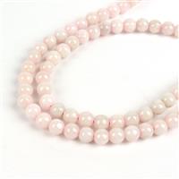 130cts Type A Pink Water Jadeite Plain Rounds Approx 6mm, 50cm Strand