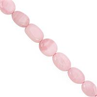 86cts Pink Opal Graduated Smooth Oval Approx 9x8 to 14x10.5mm, 24cm Strand