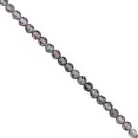 15cts Shaded Grey Spinel Micro Faceted Round Approx 2mm, 38cm Strand