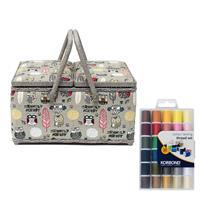 Nightly Forest Large Sewing Basket Including Thread Set