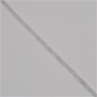 25cts White Quartz Faceted Rounds Approx 3mm, 38cm Strand