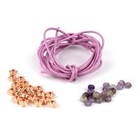 Lavander Fields; Amethyst Smooth Rondelles,Star Spacer Beads & Leather Round Cord
