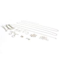 Silver Plated Base Metal Findings Pack Inc. Toggle Locks & Lever Back Earrings (77pcs)