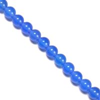 Blue Agate Plain Round Beads Approx 8mm, 38cm Strand