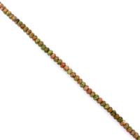 200cts Unakite Faceted Rondelles Approx 8x5mm, 38cm Strand