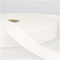 White Trim Webbing Cotton 25mm x 0.5m (Cut To Order)