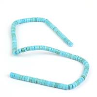 130cts Dyed Light Blue Magnesite Heshi Beads Approx 6x3mm, 38cm Strand