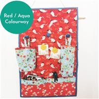 Sew Crazy Girls Cozy Couch Craft Center Kit: Fabric & Hardware Red / Aqua