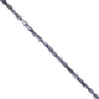 3cts Iolite Faceted Raindrops Approx 2x1 to 4x2mm, 19cm Strand With Spacers