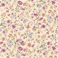 Sevenberry Petite Garden Lawn Collection Pasture Lavender Fabric 0.5m