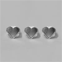 Size 7 Silver Plated Heart Bezel Rings - 20mm (3pcs/pk)