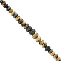 60cts Schalenblende (Sphalerite) Graduated Smooth Rondelles Approx 1.5x3.8 to 2.5x6mm, 16cm Strand