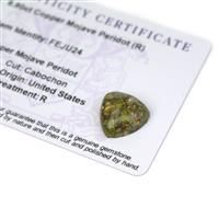 6.8cts Copper Mojave Peridot 15x15mm Triangle  (R)