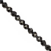 95cts Black onyx Faceted Star Cut Approx 6.75 to 7.5mm, 28cm Strand