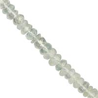 37cts Himalayan Beryl faceted Roundelles Approx 3x1 to 6x3mm, 20cm Strand
