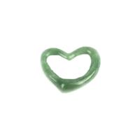 2.75cts Green Burmese Jade Fancy Hollow Heart Pendant Approx 15mm 