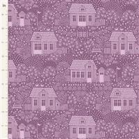 Tilda In The Neighbourhood Lilac Fabric 0.5m