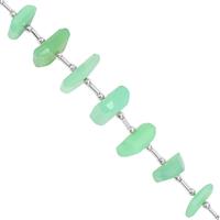 125cts Chrysoprase Faceted Unusual Tumble Approx 9x4 to 19x7mm, 20cm Strand With Spacers