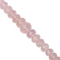 35cts Morganite Graduated Faceted Rondelle Approx 4x2 to 7x4mm, 14cm Strand