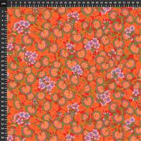 Kaffe Fassett Collective Orange Floral Stems Fabric 0.5m