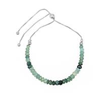 14cts Grandidierite Faceted Rondelles Approx 3x2 to 4.5x3mm, With 925 Sterling Silver Slider Bracelet (Length 10cm)