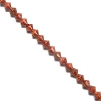 Goldstone Faceted Bicones Approx 4x4mm, 38cm Strand