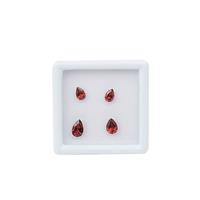 2.50cts Mozambique Garnet Brilliant Pear Approx 6x4 to 8x5mm, (Pack of 4)