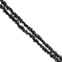 240cts Black Spinel Small Chips Approx 2x4 to 4x7mm, 32-34" Strand
