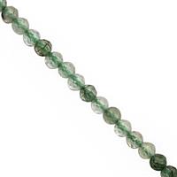 7cts Rutile Quartz Micro Faceted Round Approx 2mm, 31cm Strand