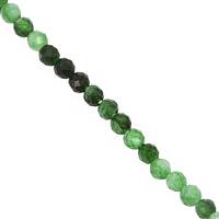 8cts Green Onyx Micro Faceted Round Approx 2mm, 31cm Strand
