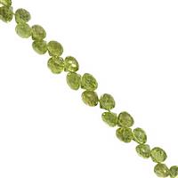 50cts Arizona Peridot Top Side Drill Faceted Onion Approx 3.5x4 to 6x5.5mm, 20cm Strand
