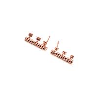 Rose Gold Plated 925 Sterling Silver Bar Earrings With Pegs (1 Pair)