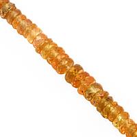 25cts Saffron Sapphire Graduated Faceted Rondelles Approx 2x1 to 4x1mm, 19cm Strand