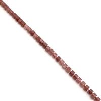 320cts Strawberry Quartz Faceted Wheels Approx 10x7mm, 38cm Strand
