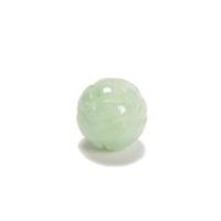 8cts Jadeite Carved Lotus Round Bead Approx 10mm, 1pc