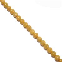 60cts Type A  Burmese Yellow Jadeite Plain Rounds Approx. 6mm, 19cm Strand